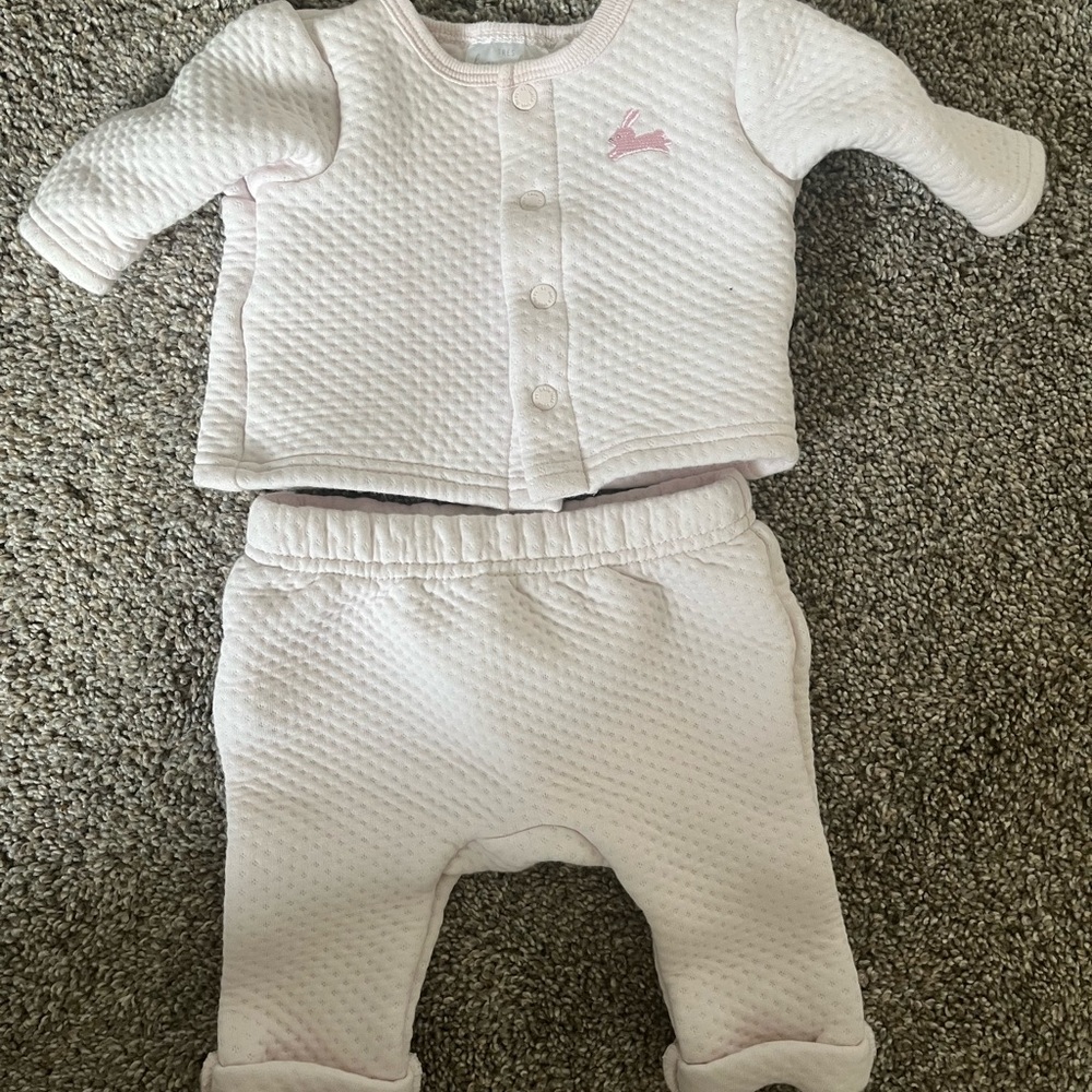 Pink Quilted Baby Outfit